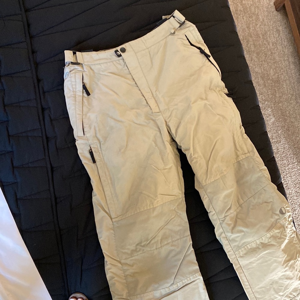 Mens kaki snow pants size L